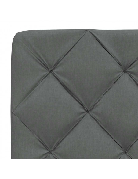 Letto con Materasso Grigio Scuro 140x200cm Tessuto