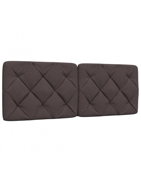 Letto con Materasso Marrone Scuro 140x200cm Tessuto