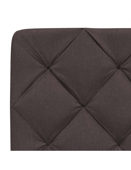 Letto con Materasso Marrone Scuro 140x200cm Tessuto