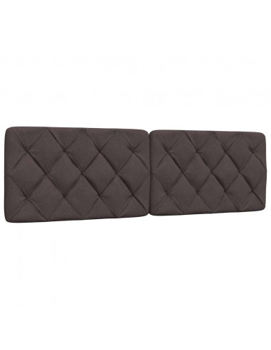 Letto con Materasso Marrone Scuro 160x200cm Tessuto