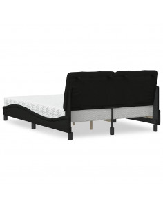 Letto con Materasso Nero 120x200 cm in Tessuto