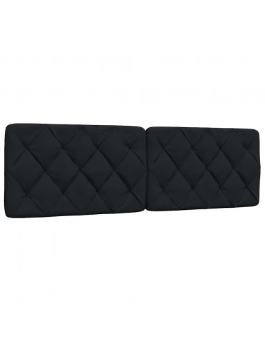 Letto con Materasso Nero 160x200 cm in Tessuto