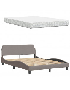 Letto con Materasso Tortora 120x200 cm in Tessuto 2