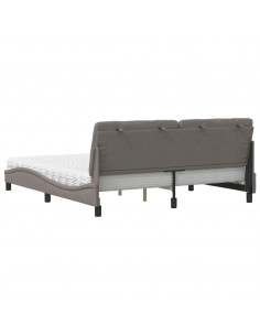 Letto con Materasso Tortora 180x200 cm in Tessuto