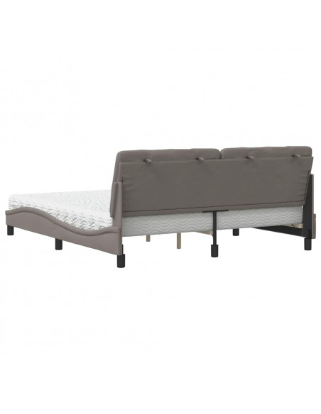 Letto con Materasso Tortora 180x200 cm in Tessuto