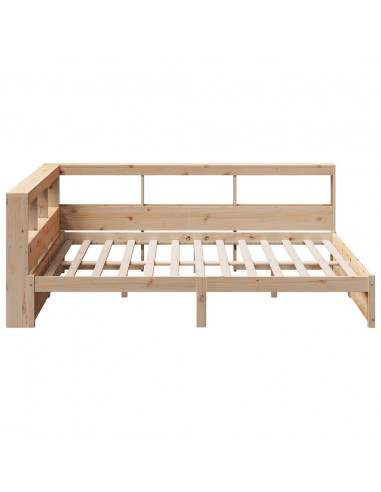Letto Libreria senza Materasso 140x190 cm in Legno di Pino