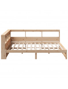 Letto Libreria senza Materasso 140x200 cm in Legno di Pino 2
