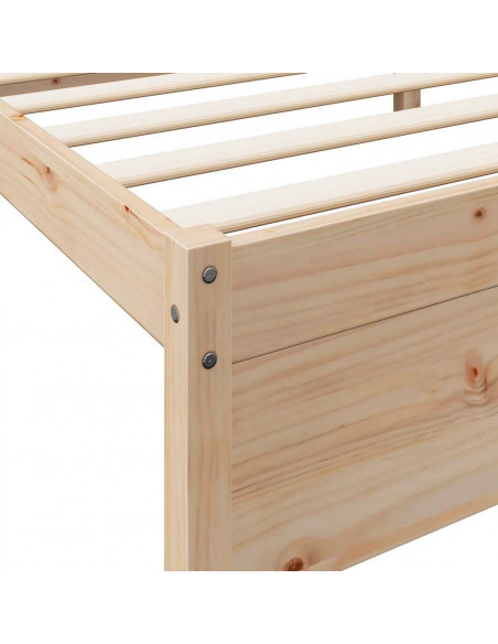 Letto Libreria senza Materasso 140x200 cm in Legno di Pino