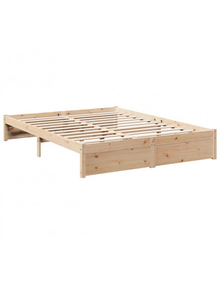 Letto Libreria senza Materasso 150x200 cm in Legno di Pino