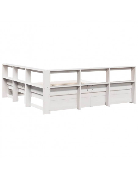 Letto Libreria senza Materasso 160x200 cm in Legno di Pino