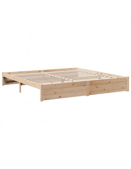 Letto Libreria senza Materasso 180x200 cm in Legno di Pino