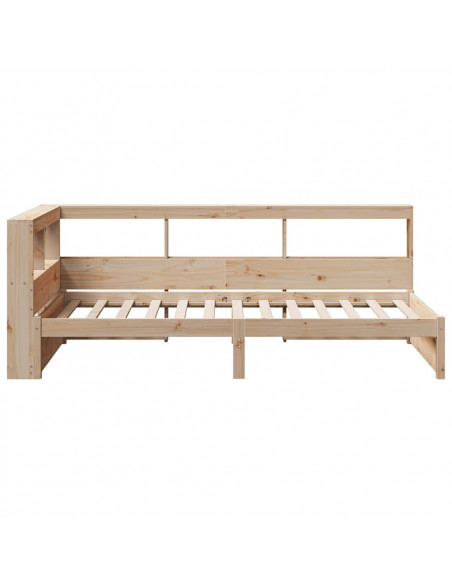 Letto Libreria senza Materasso 90x190 cm Legno Massello Pino