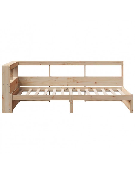 Letto Libreria senza Materasso 90x200 cm Legno Massello Pino