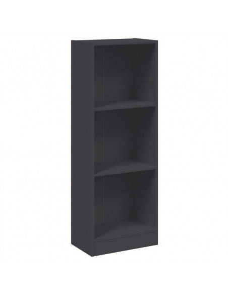 Libreria a 3 Ripiani Grigia 40x24x109 cm in Legno Multistrato