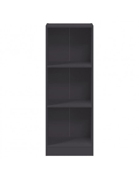 Libreria a 3 Ripiani Grigia 40x24x109 cm in Legno Multistrato