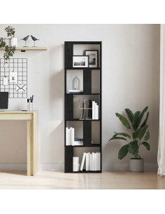 Libreria/Divisorio Rovere Nero 45x24x159 cm Legno Multistrato 2
