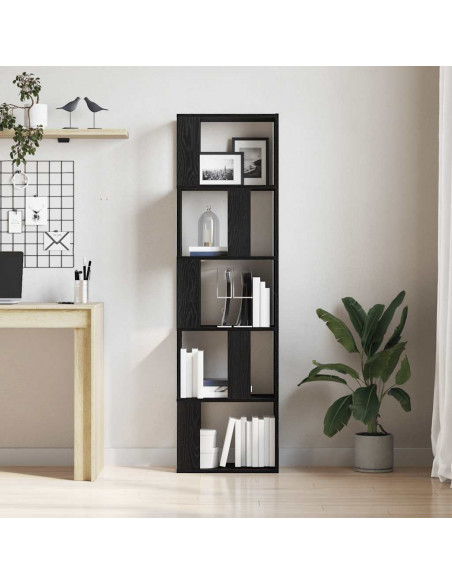 Libreria/Divisorio Rovere Nero 45x24x159 cm Legno Multistrato