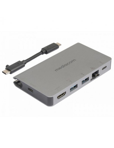 Mediacom MD-C315 Adattatore USB-C to HDMI/2*USB3.0/GLAN/USB-C