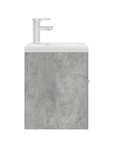 Mobile da Bagno con Lavabo Integrato e Rubinetto Grigio Cemento