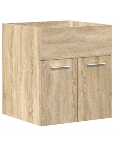 Mobile da Bagno con Lavabo Integrato e Rubinetto Rovere Sonoma