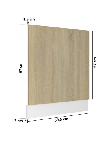 Pannello Lavastoviglie Rovere Sonoma 59,5x3x67 cm Multistrato