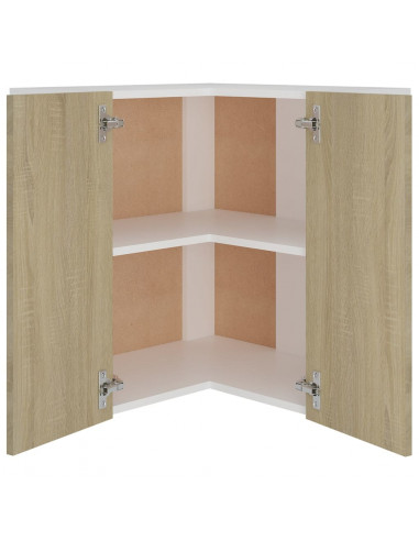 Pensile Angolare Rovere Sonoma 57x57x60 cm in Legno Multistrato