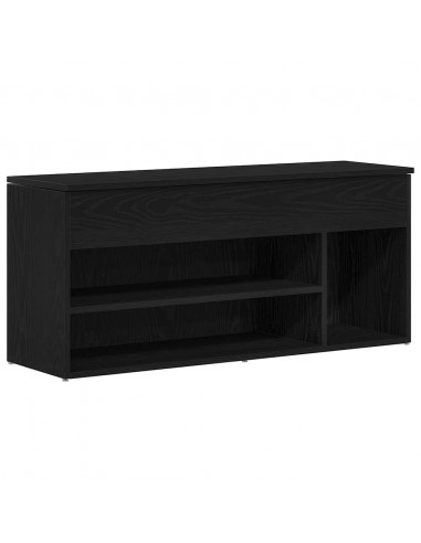 Scarpiera Rovere Nero 102x30,5x45 cm in Legno Multistrato