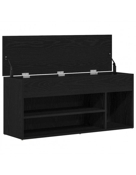 Scarpiera Rovere Nero 102x30,5x45 cm in Legno Multistrato