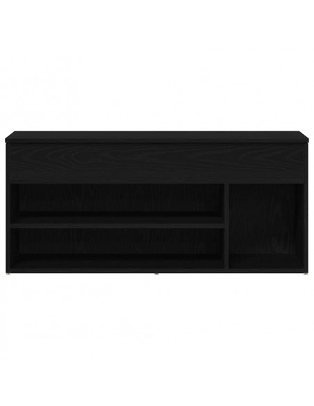Scarpiera Rovere Nero 102x30,5x45 cm in Legno Multistrato