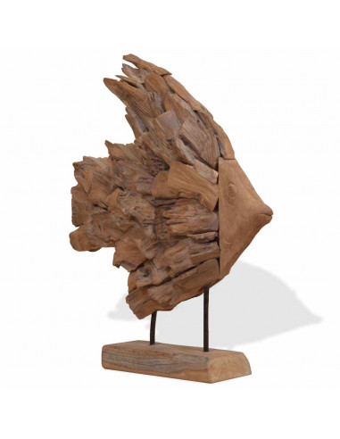 Scultura di Pesce in Teak 40x12x57 cm