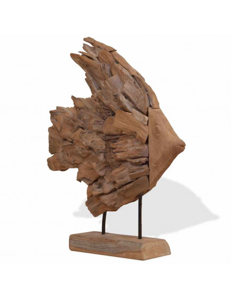 Scultura di Pesce in Teak 40x12x57 cm