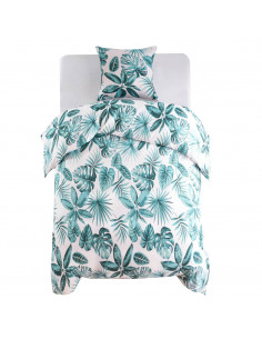 Set Copripiumino Foglie Verdi 140x200/60x70 cm