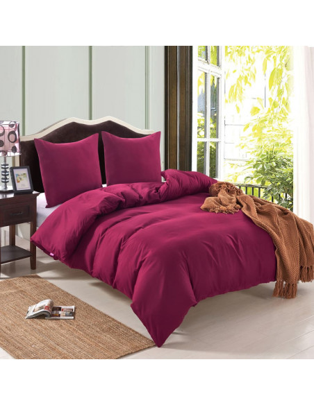 Set Copripiumino Rosso Bordò 155x220/80x80 cm