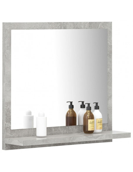 Specchio da Bagno Grigio Cemento 40x10,5x37cm Legno Multistrato