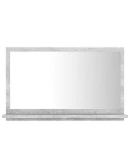 Specchio da Bagno Grigio Cemento 60x10,5x37cm Legno Multistrato
