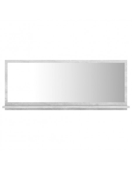 Specchio da Bagno Grigio Cemento 90x10,5x37cm Legno Multistrato