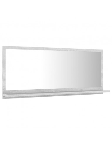 Specchio da Bagno Grigio Cemento 90x10,5x37cm Legno Multistrato