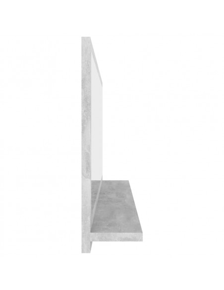 Specchio da Bagno Grigio Cemento 90x10,5x37cm Legno Multistrato