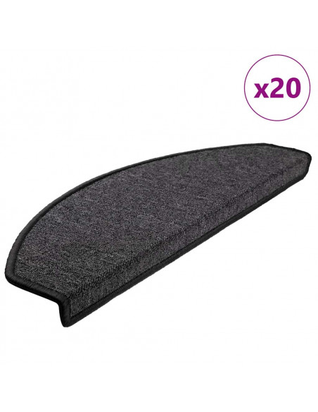Tappetini per Scale 20 pz Antracite 65x24x4 cm
