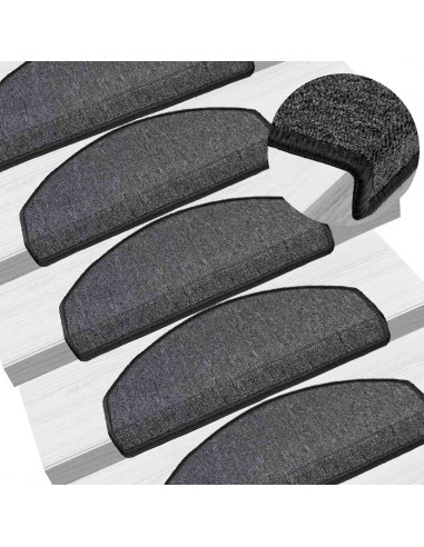 Tappetini per Scale 20 pz Antracite 65x24x4 cm