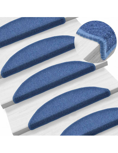 Tappetini per scale 20 pz 56x17x3 cm blu semicircolari