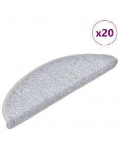 Tappetini per Scale 20 pz Grigio Chiaro 56x17x3 cm
