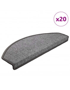 Tappetini per Scale 20 pz Grigio Scuro 65x24x4 cm