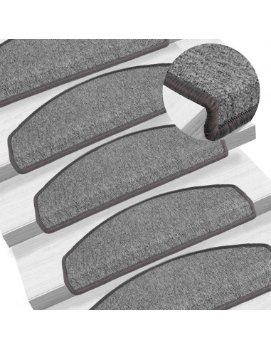 Tappetini per Scale 20 pz Grigio Scuro 65x24x4 cm