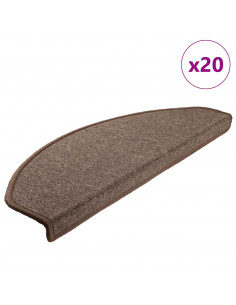 Tappetini per Scale 20 pz Marrone Caffè 65x24x4 cm