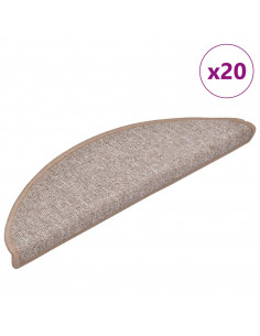 Tappetini per Scale 20 pz Marrone Chiaro 56x17x3 cm