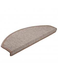Tappetini per scale 20 pz 65x24x4 cm Marrone chiaro Semicircolari Grandi 2