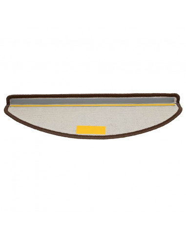 Tappetini per scale 20 pz 65x21x4 cm Marrone Semicircolari Grandi