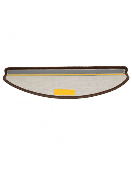 Tappetini per scale 20 pz 65x21x4 cm Marrone Semicircolari Grandi
