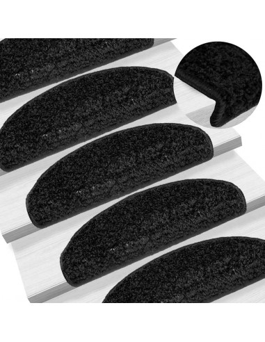 Tappetini per Scale 20 pz Neri 65x21x4 cm